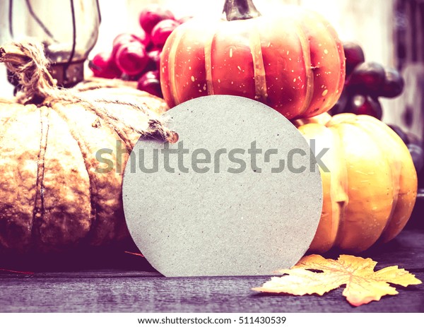 Thanksgiving Decoration Frame Tag Fruit Fall Stock Photo Edit Now