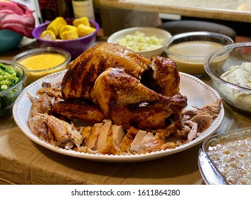 Thanksgiving Dinner With Deep Fried Turkey.