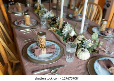Thanksgiving Table Setting Tablescape