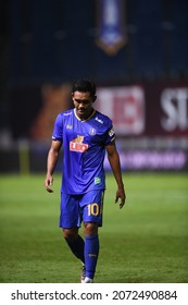 Thanyaburi-Pathumthani-6NOV2021:Teerasil Dangda #10 Player Of Bg Pathum In Action During Thaileague2021 Between Bgpu Against Buriram At Leo Stadium,thailand