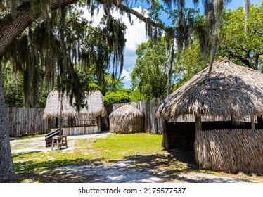 Thatch Hut Interpretive Center at De Soto National Memorial, Bradenton, Florida,  USA