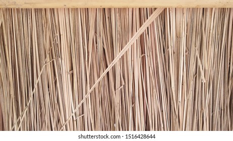 Thatch Roof Background, Hay Or Dry Grass That A Sheet Of Roofing Houses Or Huts Conventional Wisdom Is Beautiful Natural Objects.