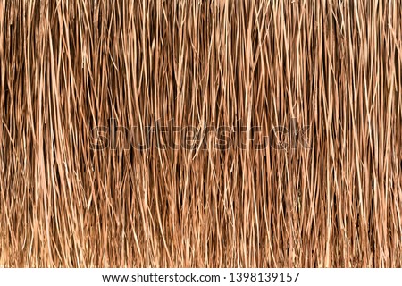 Thatched roof or wall background. Tropical roofing on beach