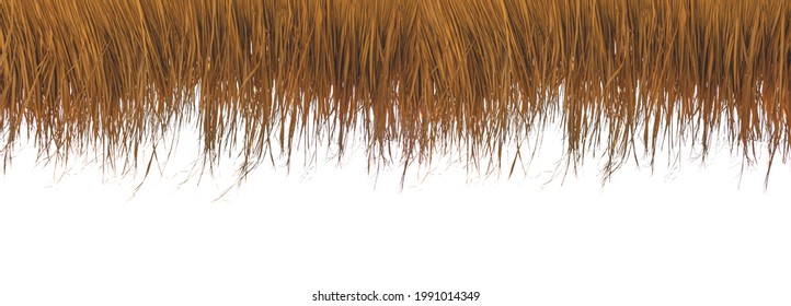 Thatching straw roof isolated on white background.with clipping path