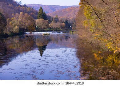 Thaya River In Hardegg In Autumn