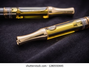 THC/CBD cannabis oil and terpenes in cartridge for vaping the alternative medicine