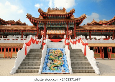 Thean Hou Kong Temple is a six-tiered temple of the Chinese sea goddess Mazu located in Kuala Lumpur, Malaysia - Powered by Shutterstock