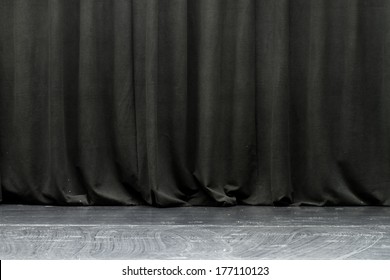 theater black curtain and floor