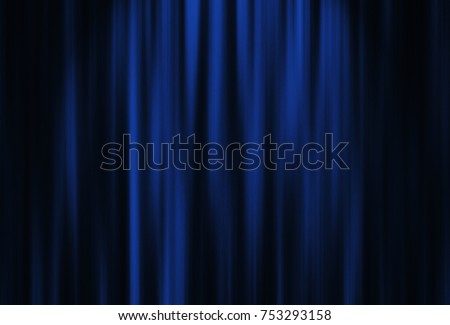 Theater blue curtain with spot lighting 