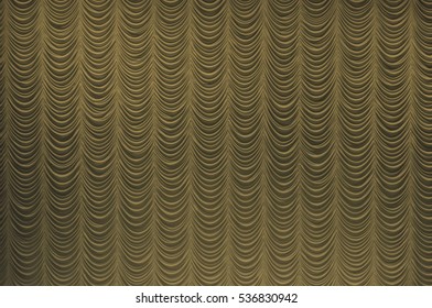 Theater Curtain Gold Metallic Color. It Can Be Used As Background.