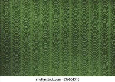 Theater Curtain Sap Green. It Can Be Used As Background.