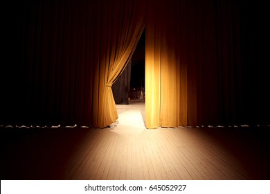 Theater Curtains With Center Light.