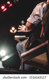 Theater Director Giving Orders To Actors