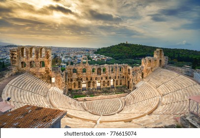 The theater of Herodion Atticus under the ruins of Acropolis, Athens, Greece. - Powered by Shutterstock