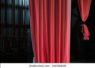 Theater Red Curtain On Backstage