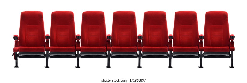 Theater Seat Isolated On White Background, Movie Seat