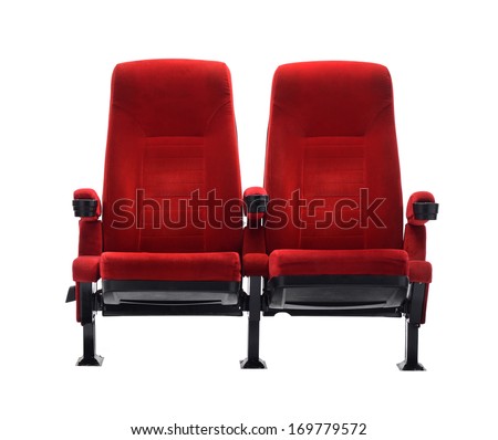 theater seat isolated on white background, movie seat