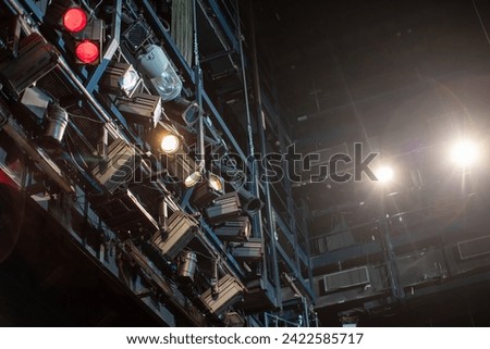 theater spotlights above the stage