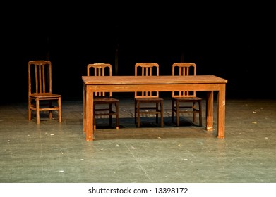 The Theatrical Properties, Table And Chairs, On Stage