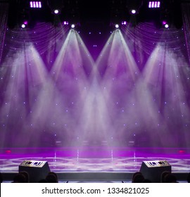 Theatrical scene without actors, scenic light and smoke - Shutterstock ID 1334821025