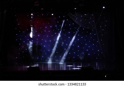 Theatrical scene without actors, scenic light and smoke - Shutterstock ID 1334821133