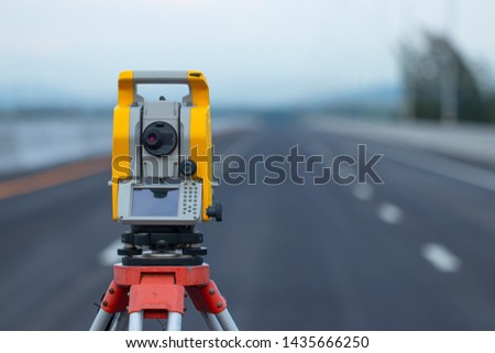 Theodolite in construction,Land surveying and construction equipment,
Survey equipment in construction