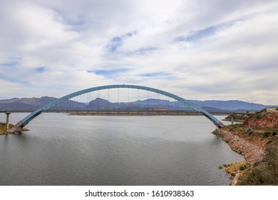 Theodore Roosevelt Bridge From Apache Trail In Arizona