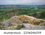 Theodore Roosevelt National Park, North Dakota, is where the Great Plains meet the rugged Badlands.  Interstate highway I-94 cuts through the park. 