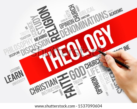 Theology word cloud collage, religion concept background