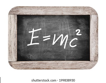 Theory of relativity by Albert Einstein on blackboard 