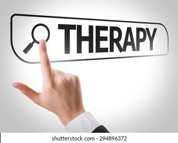 Therapy Written In Search Bar On Virtual Screen