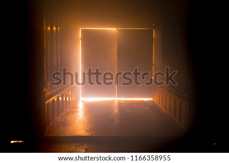 There is a backfire in another room with closing door.
