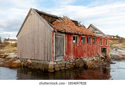 There Are Many Abandoned Buildings At Titran, In Norway. This Is One Of Them, An Old Boat House.