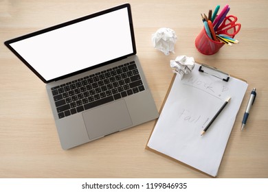 There Are Many Devices And Tools On The Desk In Office. In Business, Computer Is Important Thing For Your Working. But Papers And Pens Are Also Useful In The Job, Too.