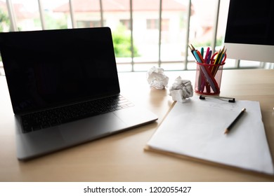 There Are Many Devices And Tools On The Desk In Office. In Business, Computer Is Important Thing For Your Working. But Papers And Pens Are Also Useful In The Job, Too.