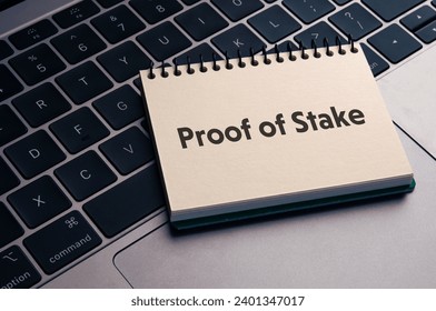 There is notebook with the word Proof of Stake. It is as an eye-catching image.