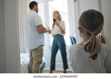 There is nothing admirable about leaving. Shot of a little girl watching her parents argue at home. - Powered by Shutterstock