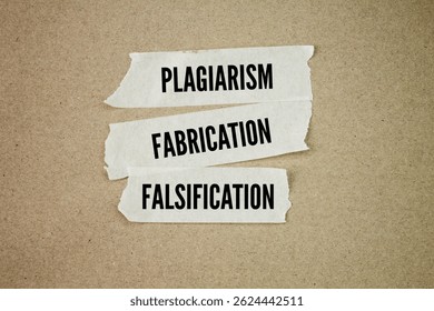 There are three forms of research misconduct ie plagiarism, fabrication, and falsification.