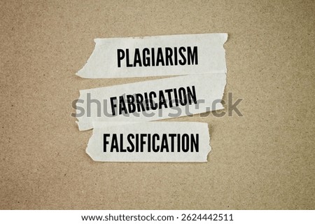 There are three forms of research misconduct ie plagiarism, fabrication, and falsification.