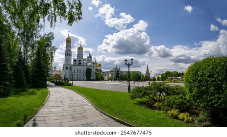 There is a very large white building that features a gold dome on its top - Powered by Shutterstock