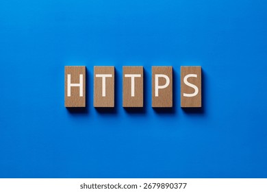 There is wood block with the word HTTPS. It is an abbreviation for Hypertext Transfer Protocol Secure as eye-catching image.