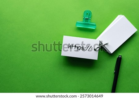 There is word card with the word HTTPS. It is as an eye-catching image.