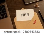 There is word card with the word NPS. It is an abbreviation for Net Promoter Score as eye-catching image.