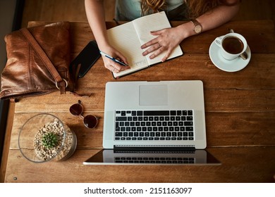 Theres An Opportunity For Everyone Online. High Angle Shot Of An Unrecognizable Woman Using Her Laptop.