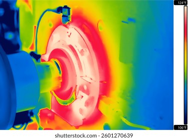 Imagen térmica Cerca de la inducción síncrona de la jaula de ardilla del motor eléctrico en la industria de la minería del petróleo y del gas