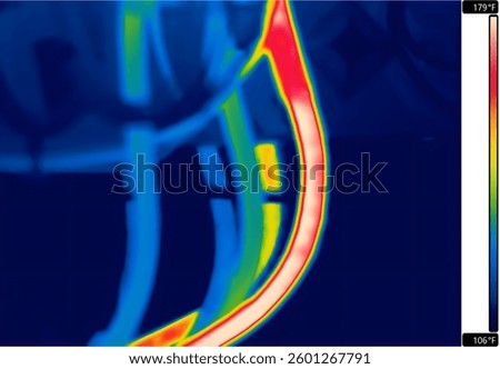 Thermal Image of Electrical connection in Breakers and cable show red appearance indicates High temperature in Close Up Shot