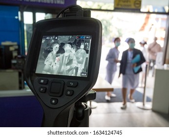 
Thermal imaging camera used for measuring body temperatures at hospital in Thailand. 
