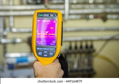 Thermal Infrared Inspection Of Boiler Room With Tubes By Thermal Imaginer