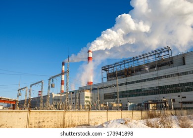 thermal power plant in winter