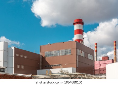 Thermoelectric power station (Power Plant). Color corrected image with copy space. 